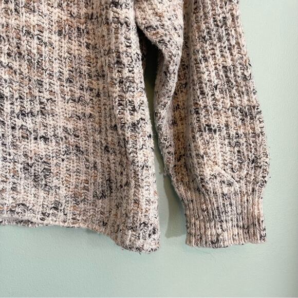 Violeta By Ming Mock Neck Long Sleeve Ribbed Knit Pullover Sweater Gray Medium - Picture 7 of 11